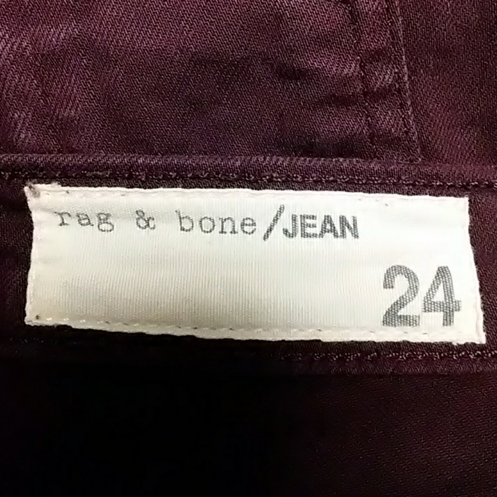 Rag & Bone the Skinny jeans distressed wine Sz 24 - Picture 5 of 7